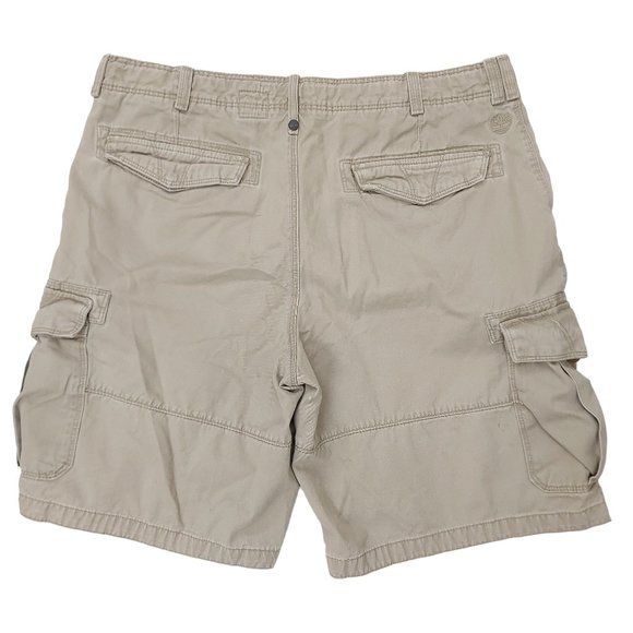 Timberland Cargo Shorts Mens 38 Beige Flat Front High Rise Cotton Outdoor Hiking - Picture 2 of 10